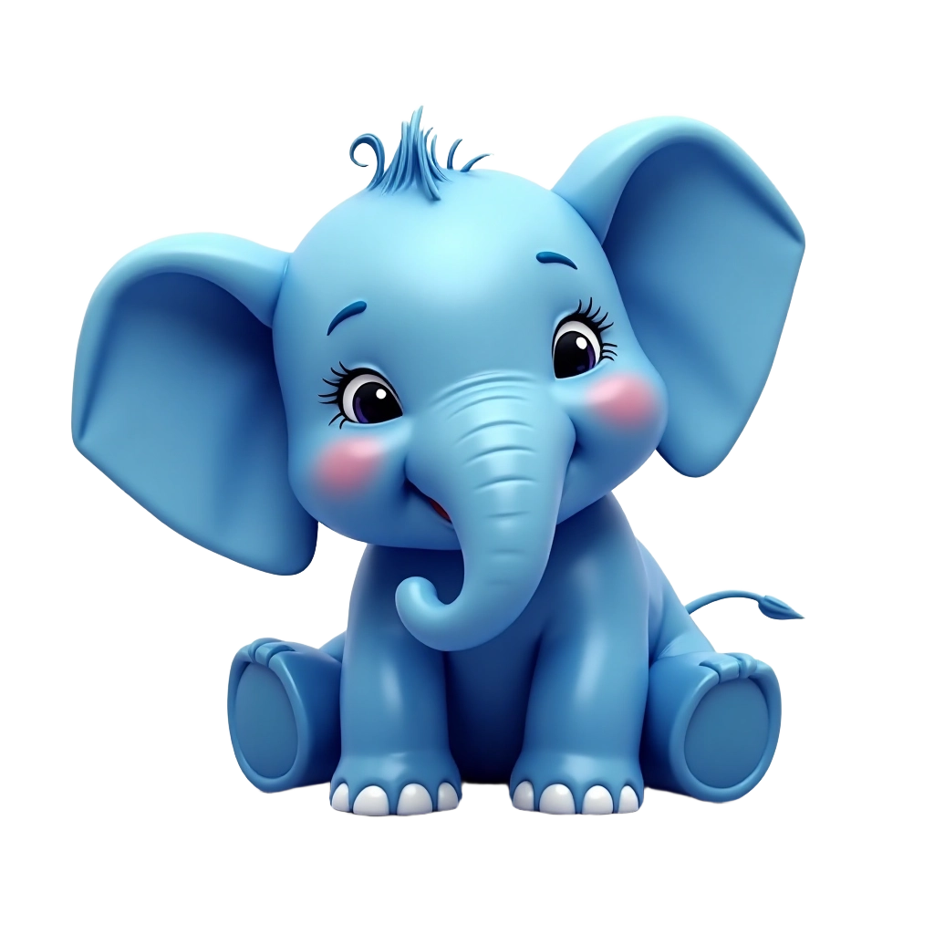 Adorable Blue Elephant Illustration